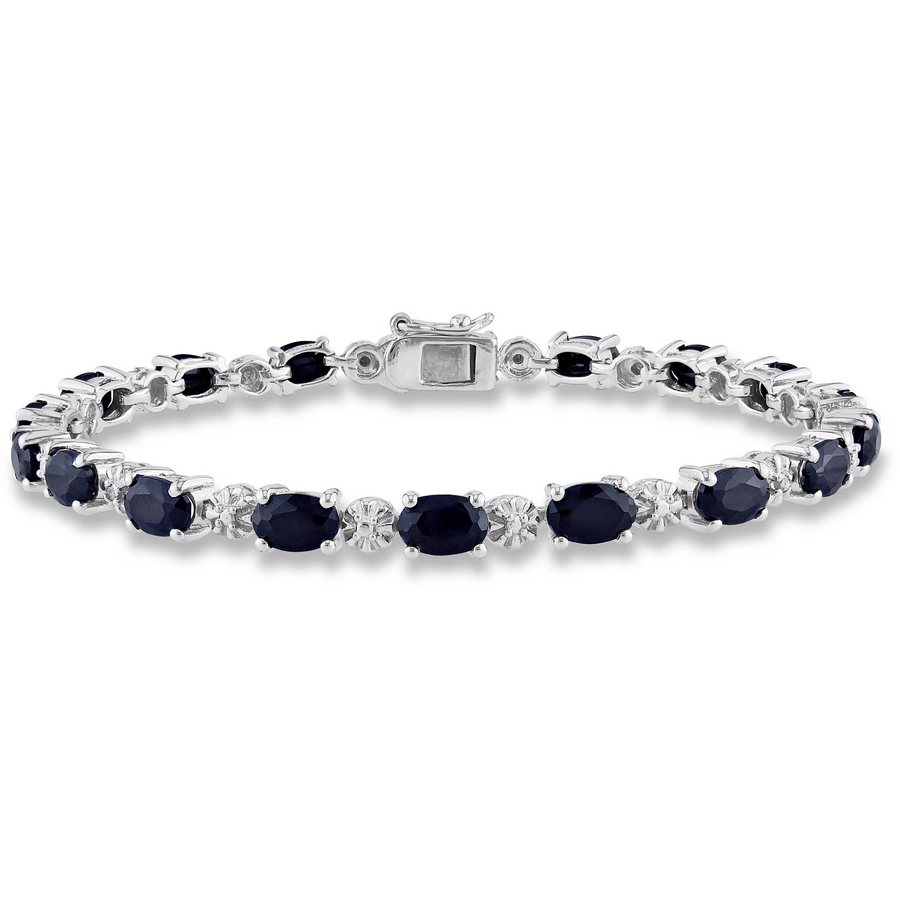 Blue Sapphire Tennis Bracelet – 925 Sterling Silver