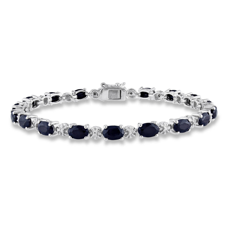 Blue Sapphire Tennis Bracelet – 925 Sterling Silver