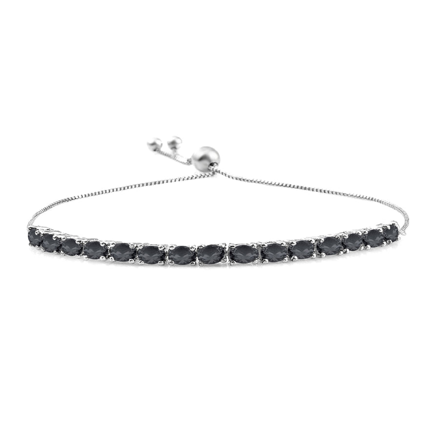 Black Spinel Tennis Bracelet – 925 Sterling Silver