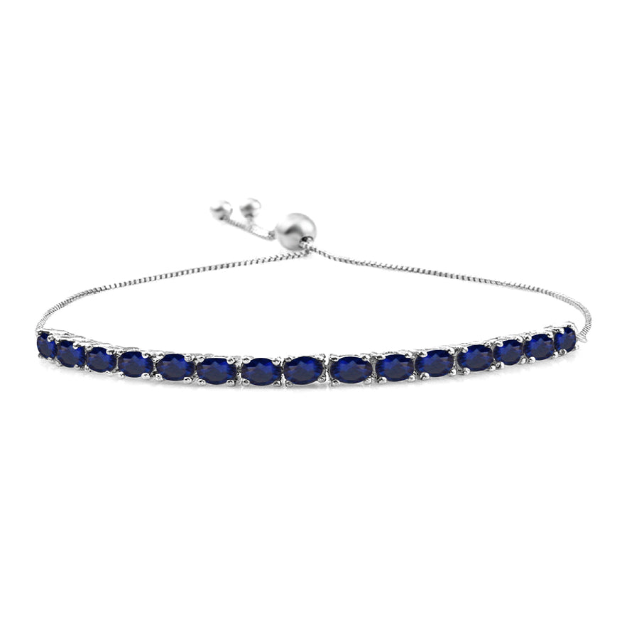 Blue Sapphire Tennis Bracelet – 925 Sterling Silver