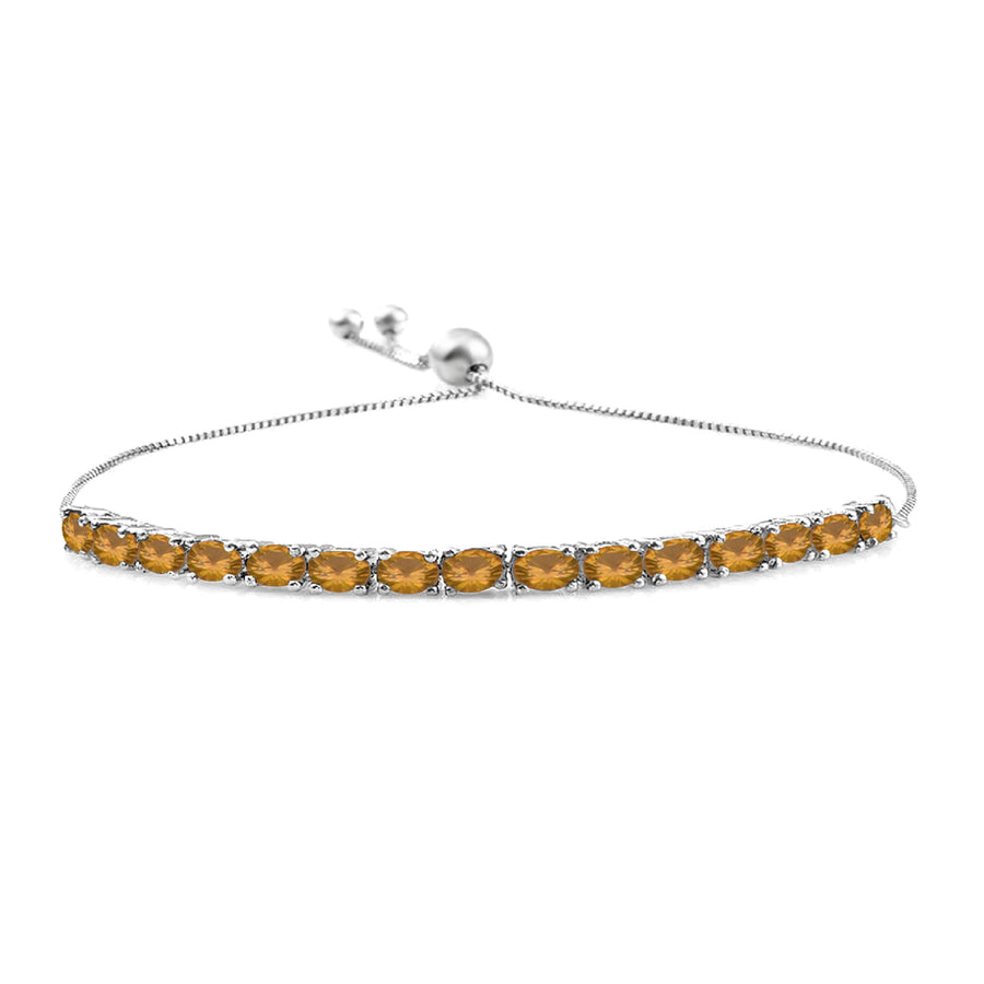 Citrine Tennis Bracelet – 925 Sterling Silver