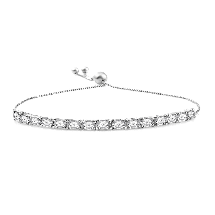 White Topaz Tennis Bracelet – 925 Sterling Silver