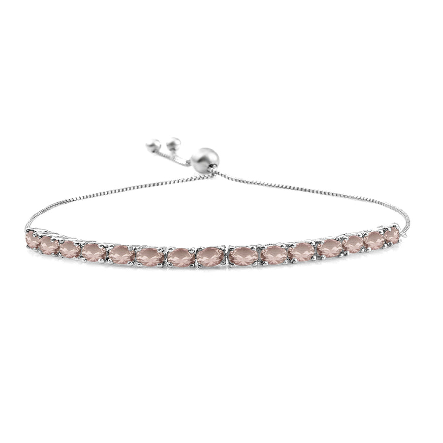 Morganite Tennis Bracelet – 925 Sterling Silver