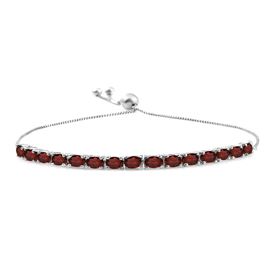 Garnet Tennis Bracelet – 925 Sterling Silver