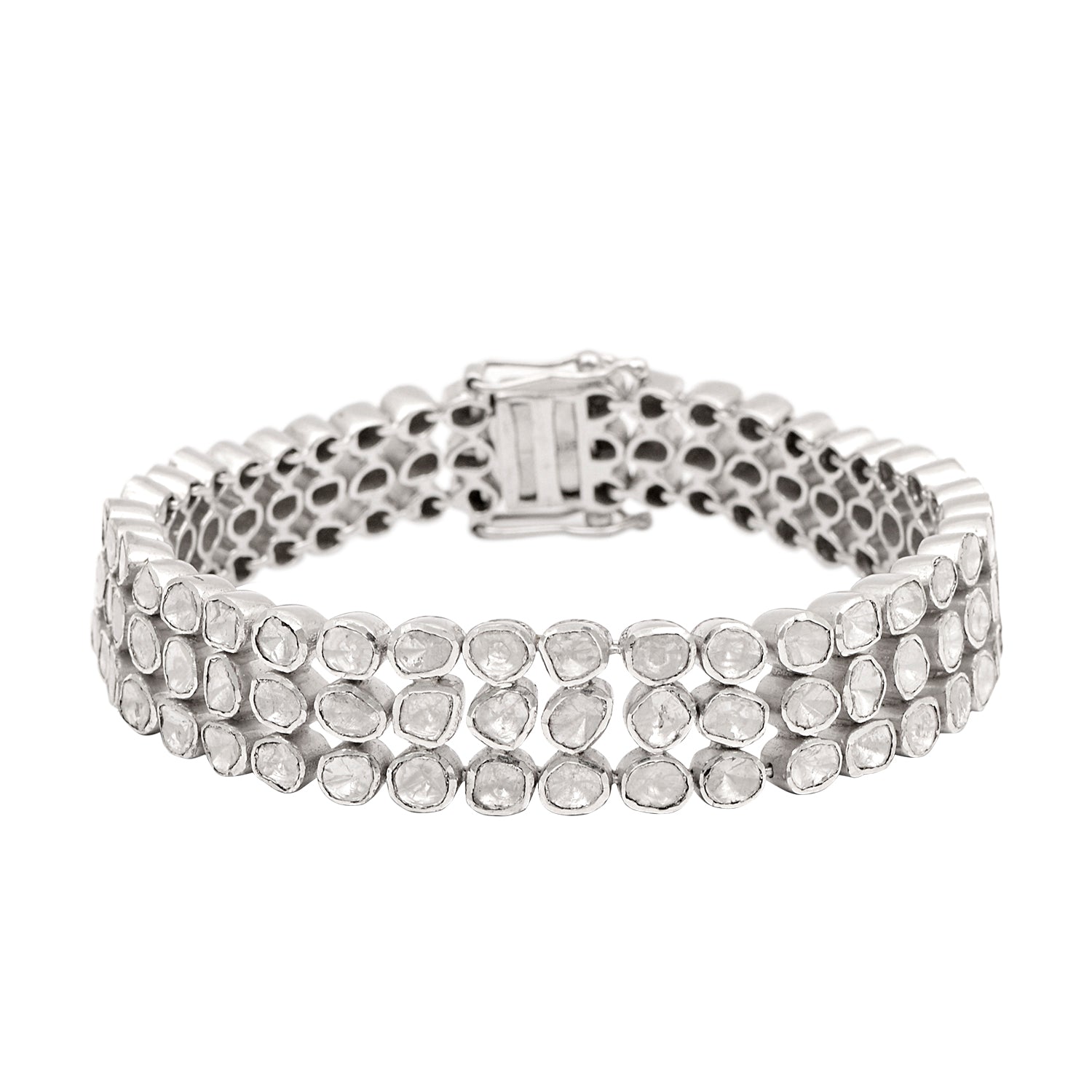 7.5 Ctw Natural Polki Diamond Tennis Bracelet Women Party Wear