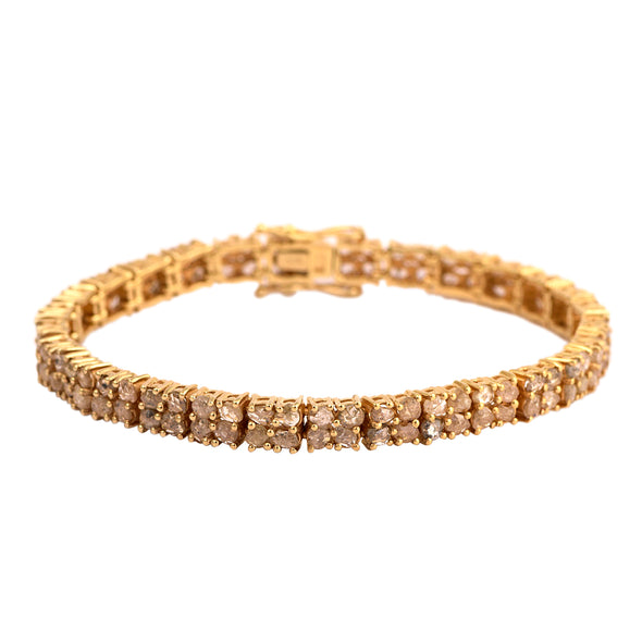 8.50 Cts Rose Cut Champagne Diamond Tennis Bracelet