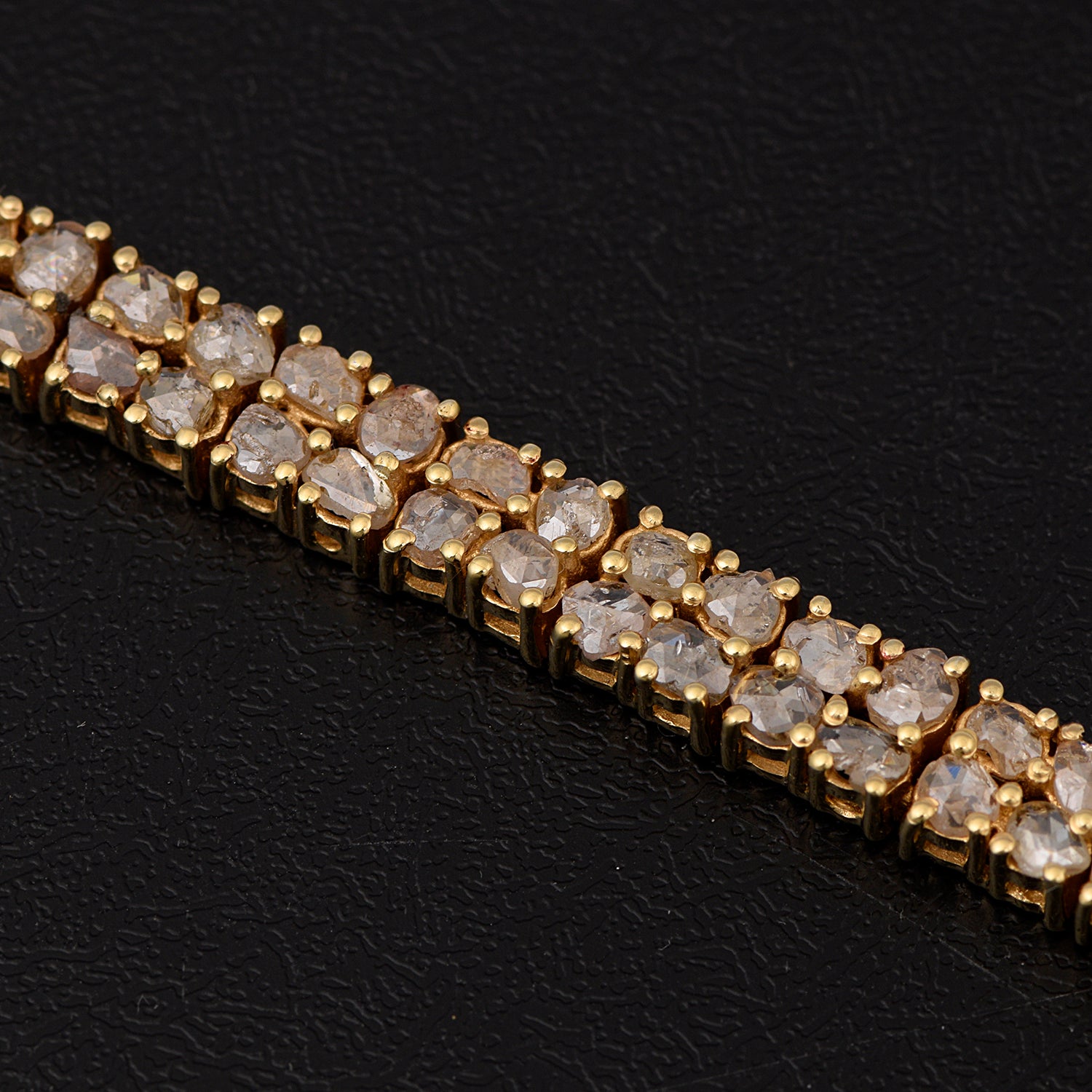 8.50 Cts Rose Cut Champagne Diamond Tennis Bracelet
