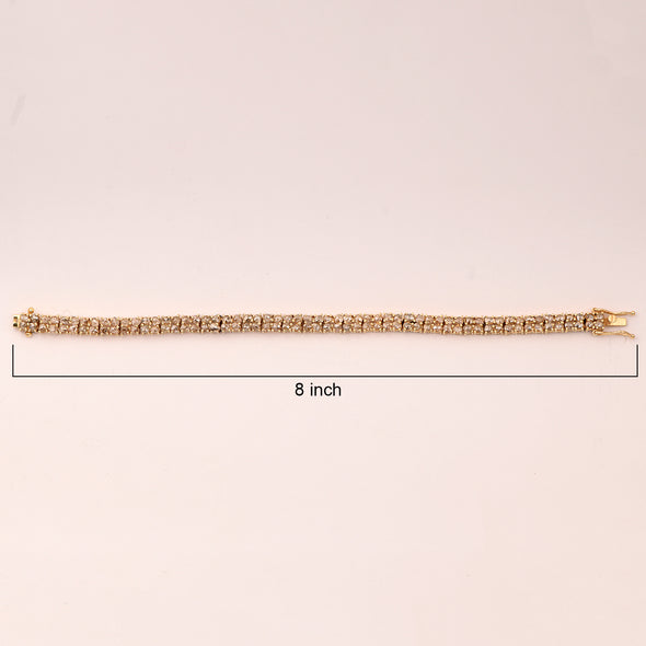 8.50 Cts Rose Cut Champagne Diamond Tennis Bracelet