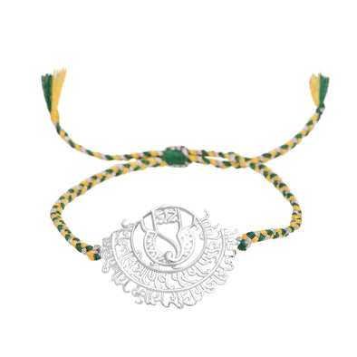 Sacred Om Charm Rakhi Bracelet - Sterling Silver