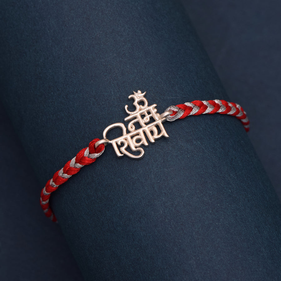 Om Namah Shivaya Rakhi Bracelet - Sterling Silver