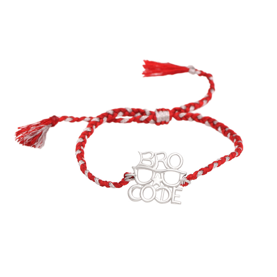 Bro Cool Code Rakhi Bracelet - Sterling Silver