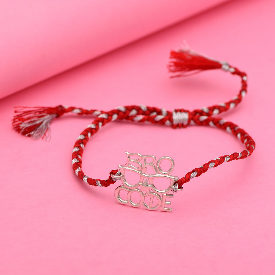 Bro Cool Code Rakhi Bracelet - Sterling Silver