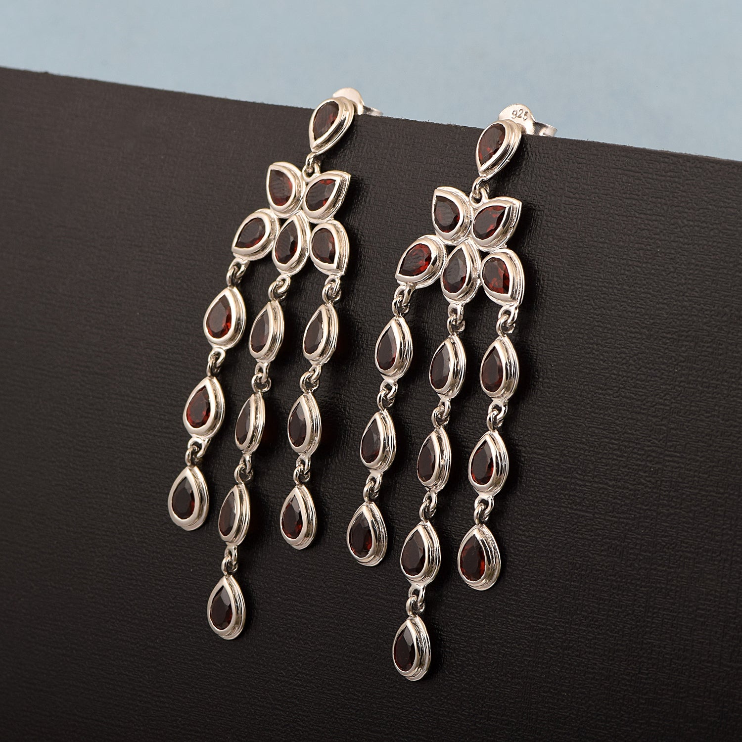 Pear Shape Gemstones- Chandelier Dangle Earrings - Kimaya INC
