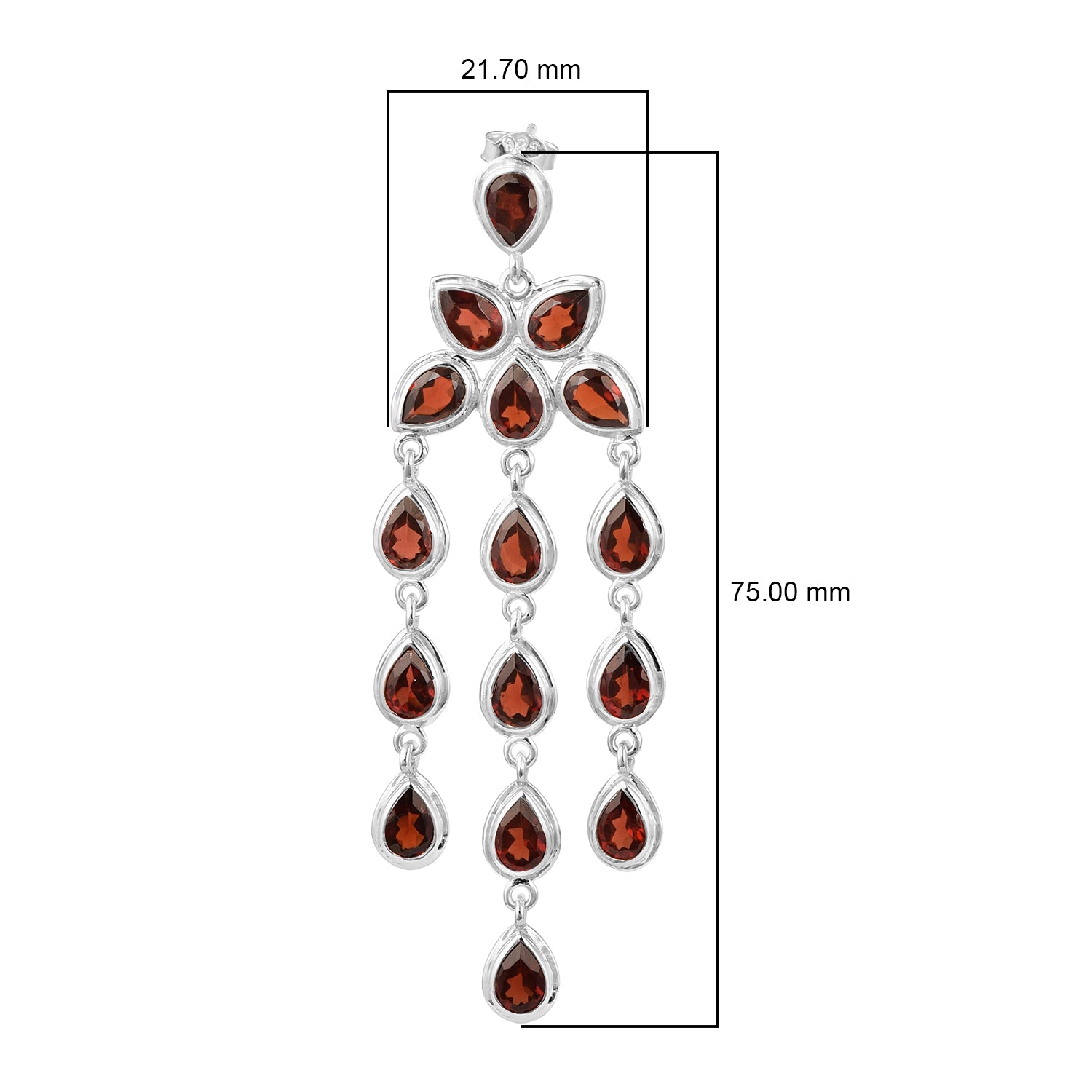 Pear Shape Gemstones- Chandelier Dangle Earrings - Kimaya INC
