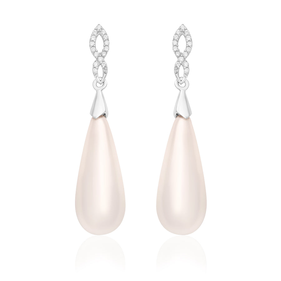 Pearl Teardrop Dangle Earrings – Sterling Silver