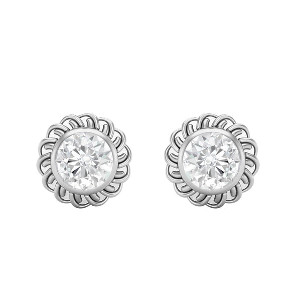 6mm Round Shape Moissanite 925 Sterling Silver Celtic Knot Women Stud Earrings