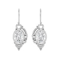Moissanite Vintage Scrollwork Drop Earrings – Sterling Silver