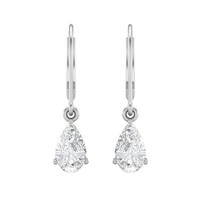 7x5 MM Pear Shape Moissanite 925 Sterling Silver Tear Drop Dangle Women Earrings