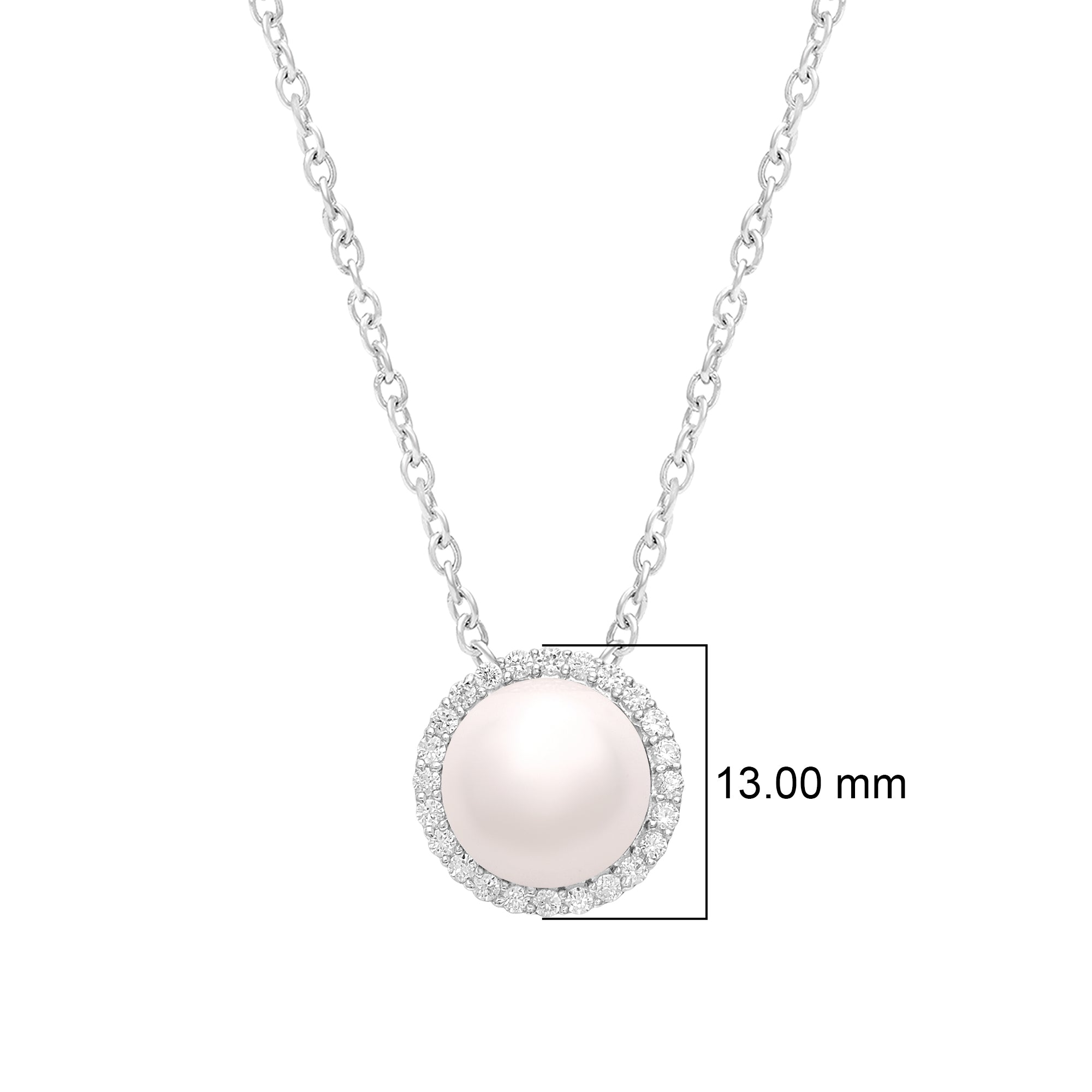 Pearl Halo Necklace – Sterling Silver