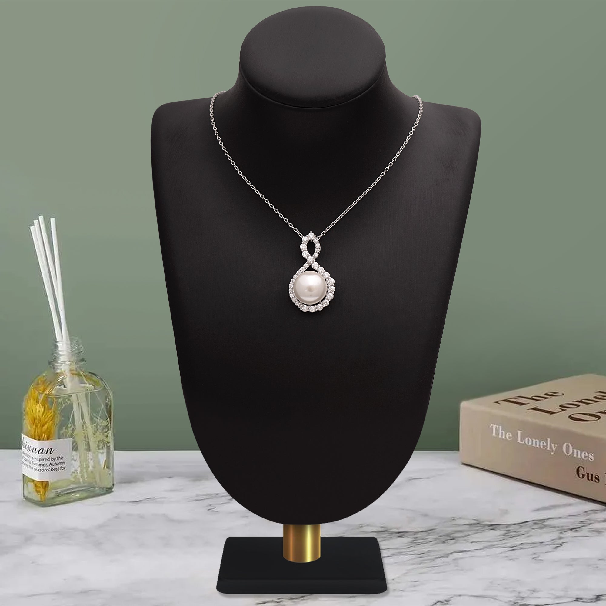 Pearl Infinity Twist Necklace – Sterling Silver