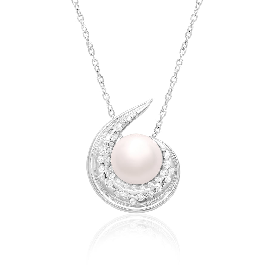 Pearl Galaxy Swirl Necklace – Sterling Silver