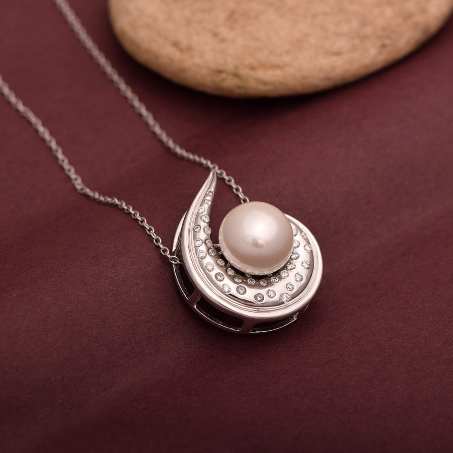 Pearl Galaxy Swirl Necklace – Sterling Silver