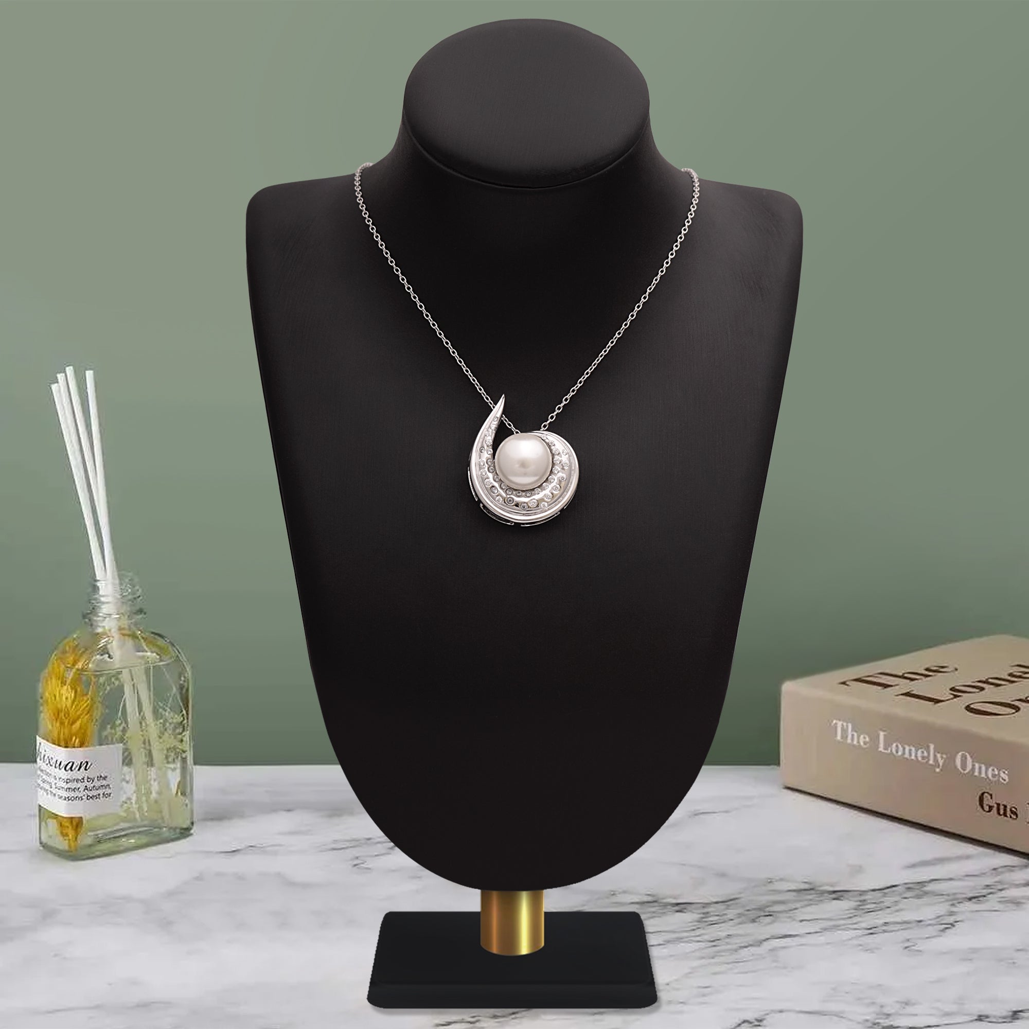 Pearl Galaxy Swirl Necklace – Sterling Silver