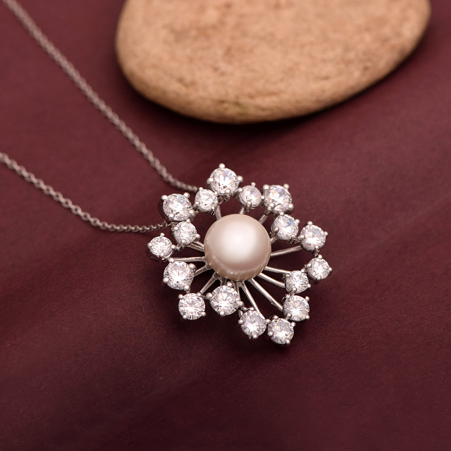 Pearl Starburst Necklace – Sterling Silver