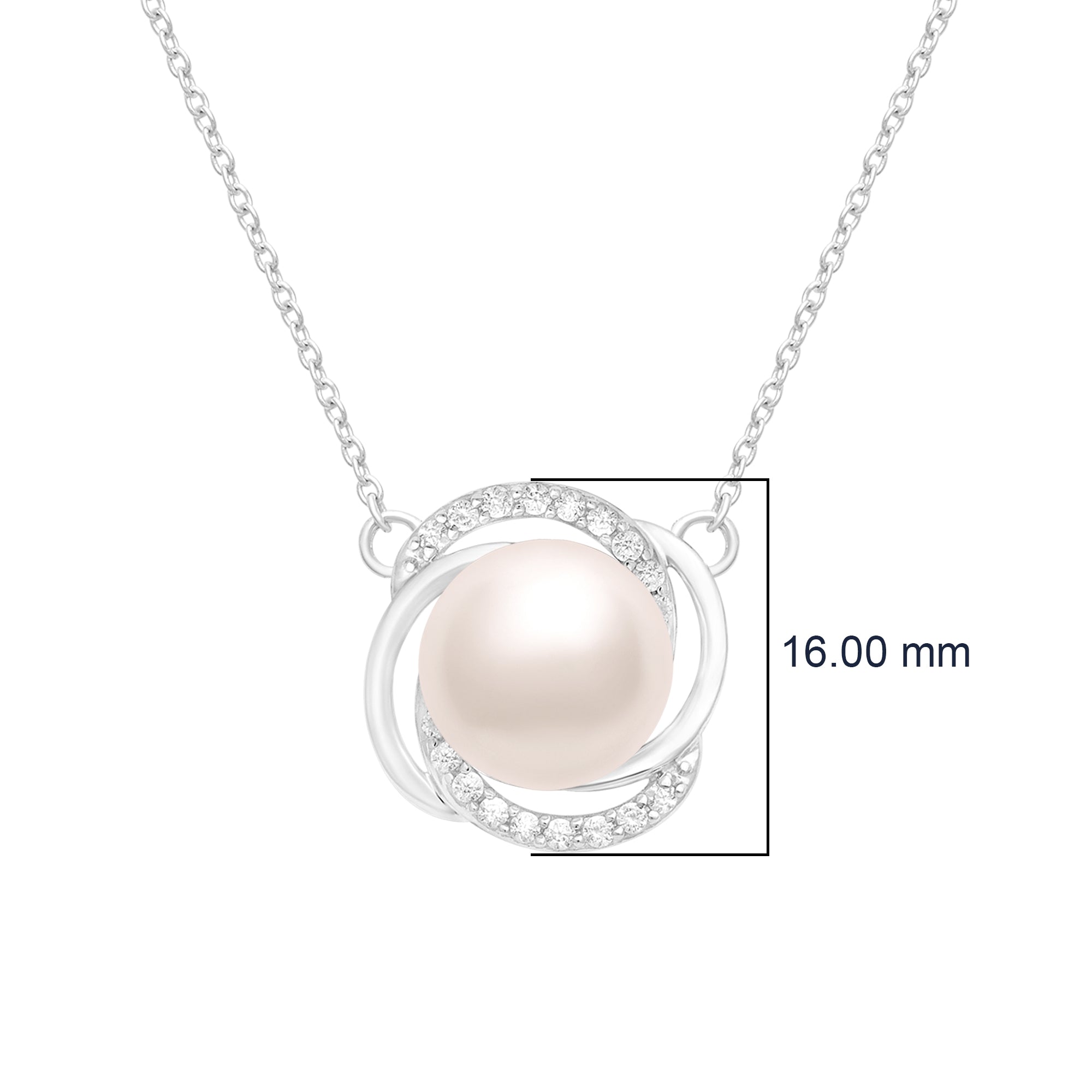 Pearl Infinity Swirl Necklace – Sterling Silver