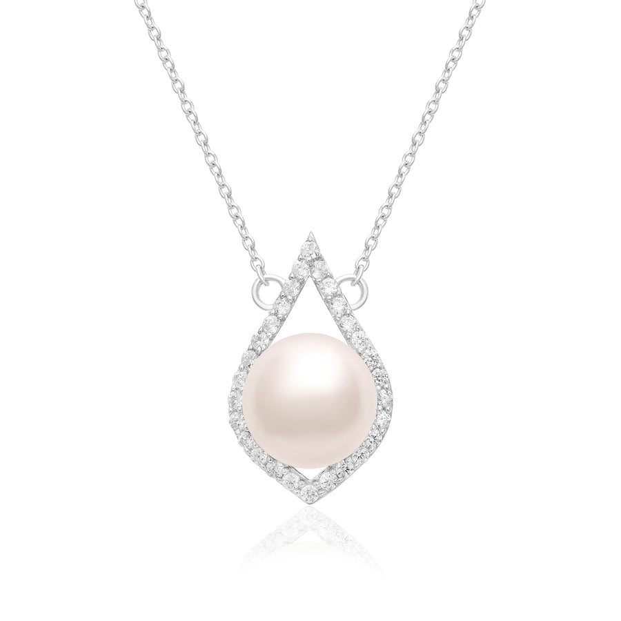 Pearl Teardrop Necklace – Sterling Silver
