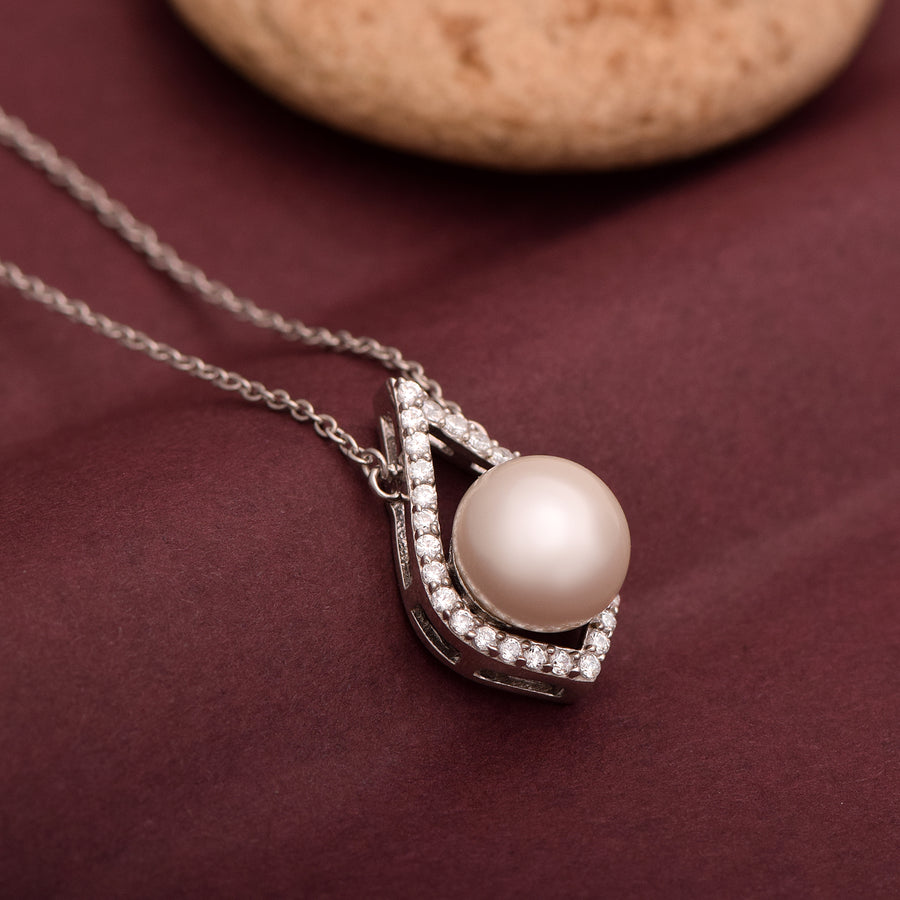 Pearl Teardrop Necklace – Sterling Silver