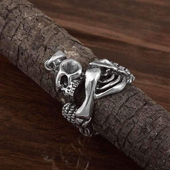 Gothic Skull Style Cocktail Party Biker Pendant Necklace