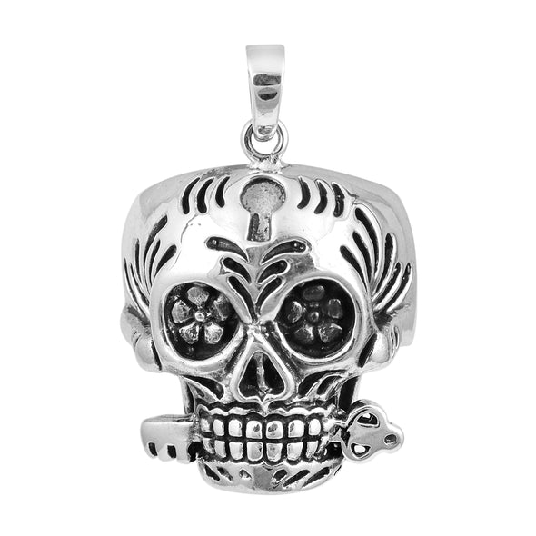 Gothic Skull Style Cocktail Party Biker Pendant Necklace