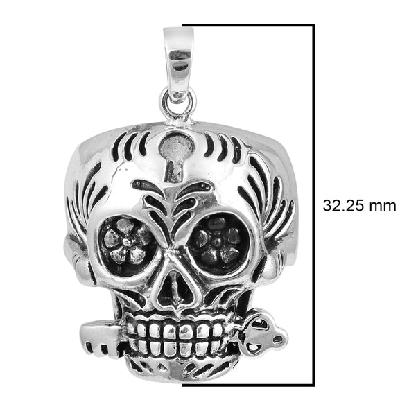 Gothic Skull Style Cocktail Party Biker Pendant Necklace