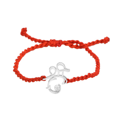 “Shree” CZ Accent Rakhi Bracelet - Sterling Silver