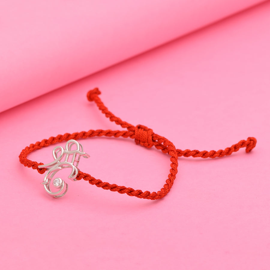 “Shree” CZ Accent Rakhi Bracelet - Sterling Silver