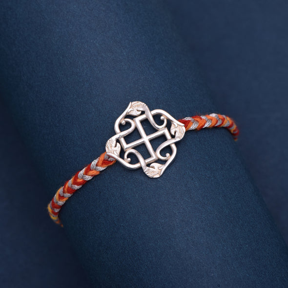 Swastik Traditional Rakhi Bracelet - Sterling Silver