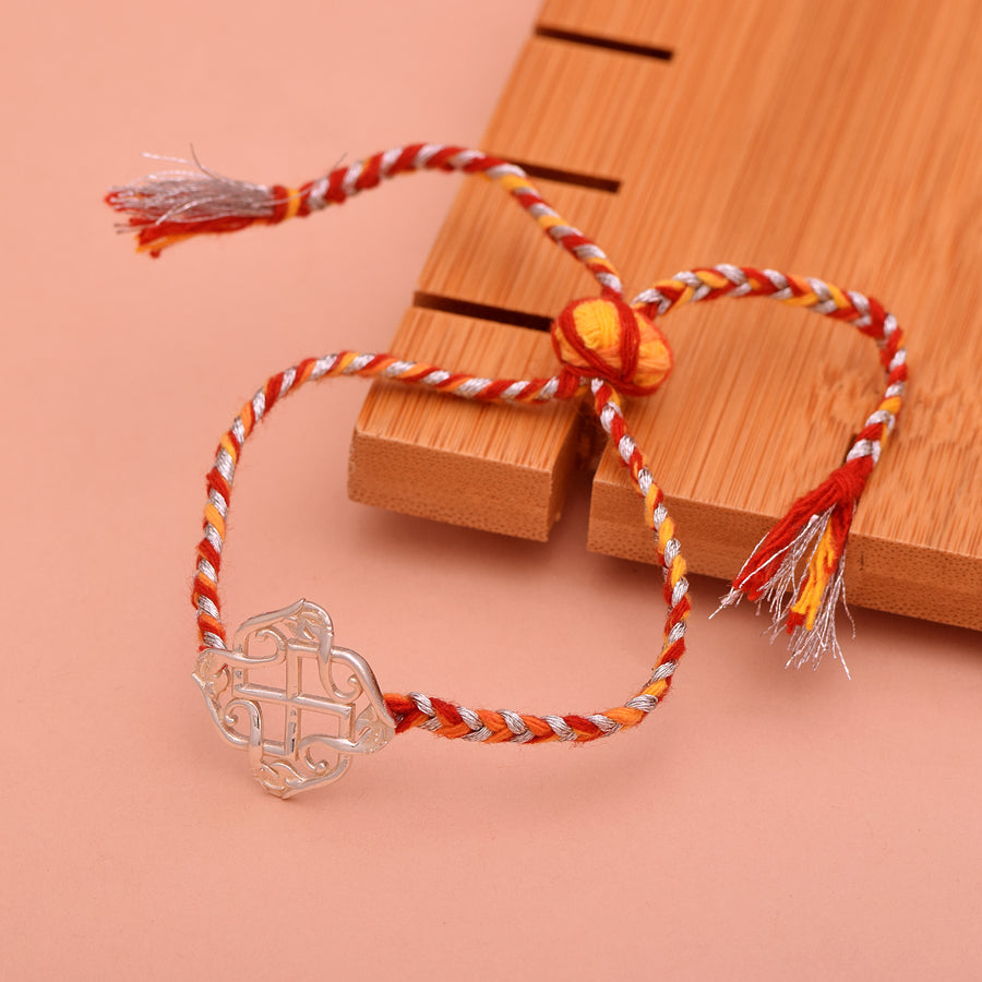 Swastik Traditional Rakhi Bracelet - Sterling Silver