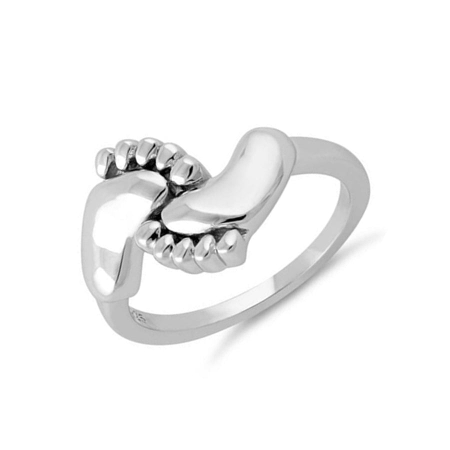 Baby Feet Adorable Newborn Ring - Sterling Silver
