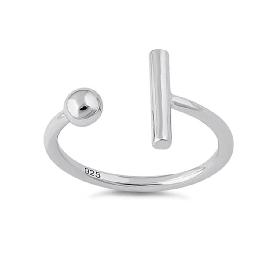 Minimalist Ball & Bar Ring -Sterling Silver
