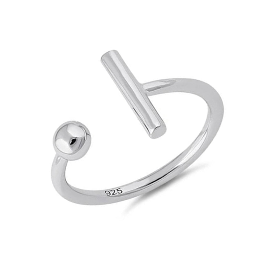 Minimalist Ball & Bar Ring -Sterling Silver