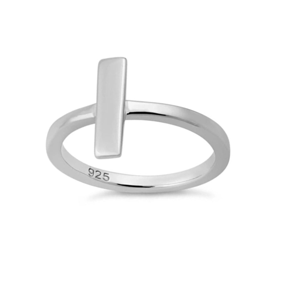 Minimal Vertical Bar Ring – Sterling Silver
