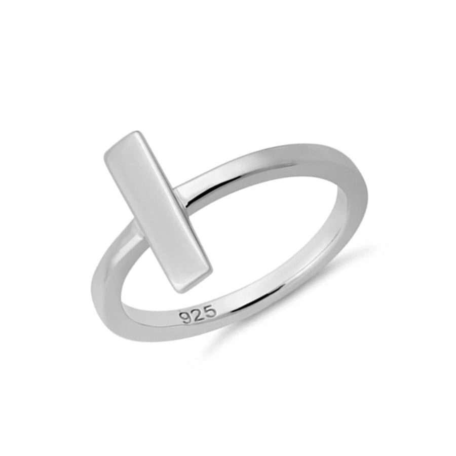 Minimal Vertical Bar Ring – Sterling Silver