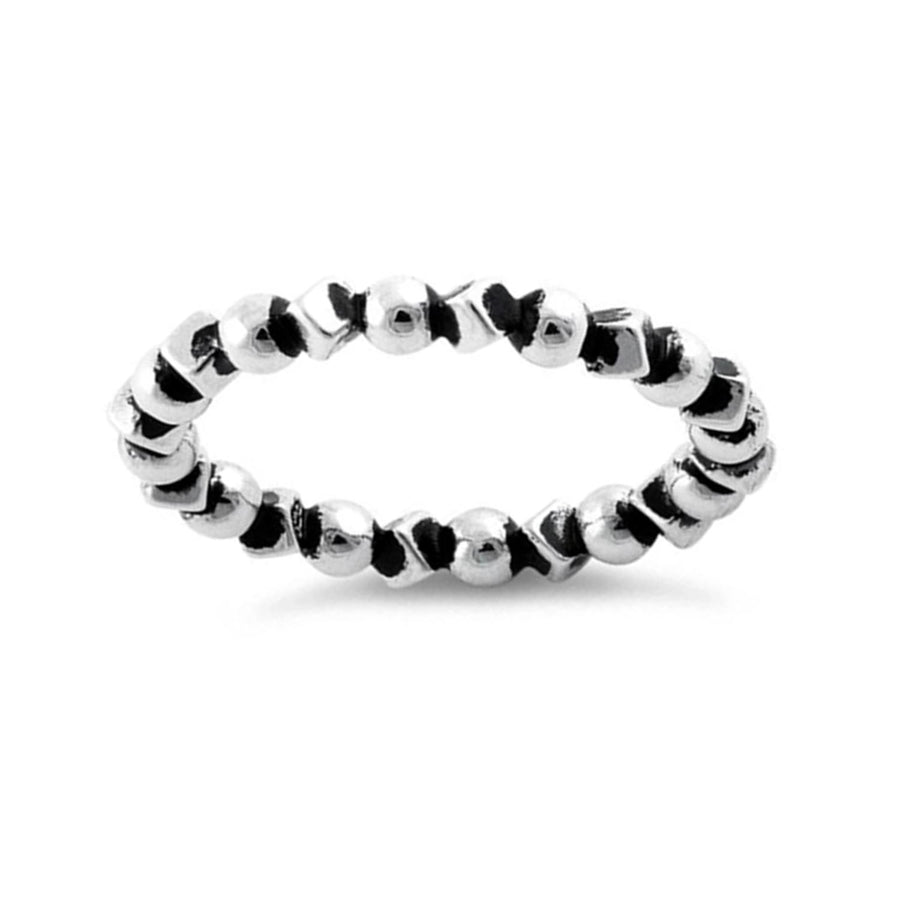Oxidized Beaded Ring – Sterling Silver