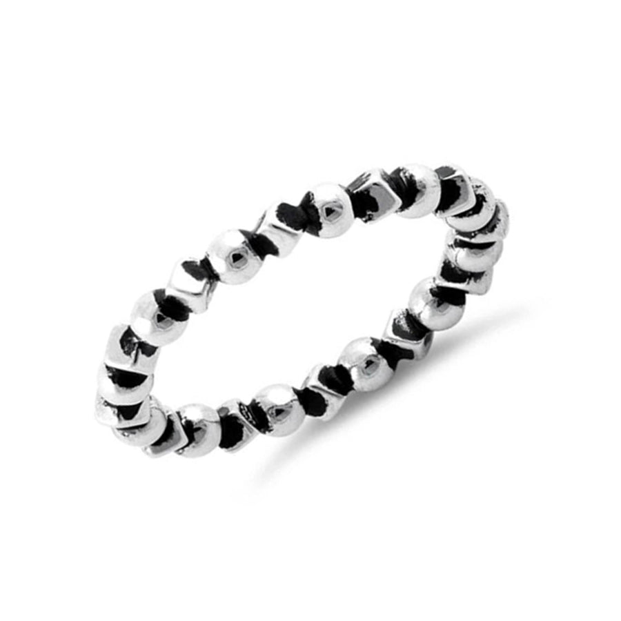 Oxidized Beaded Ring – Sterling Silver