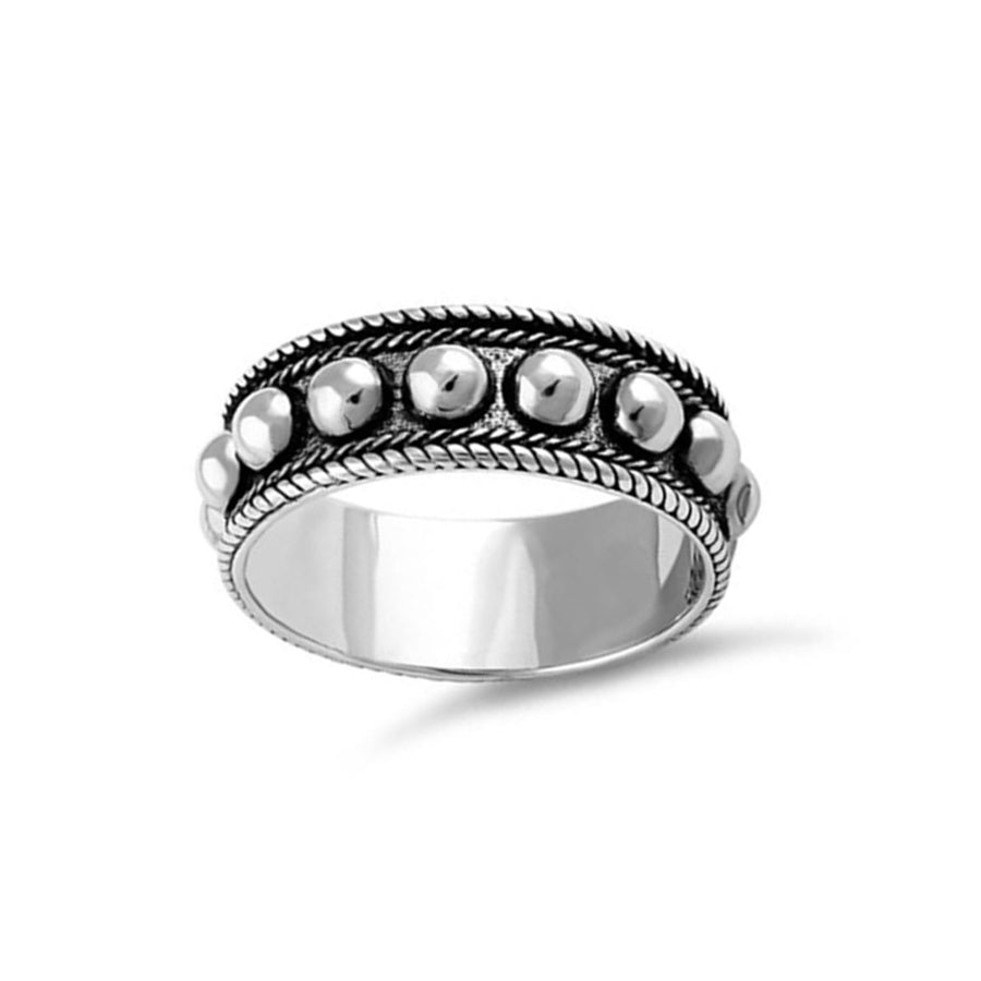 Dotted Oxidized Band Ring – Sterling Silver