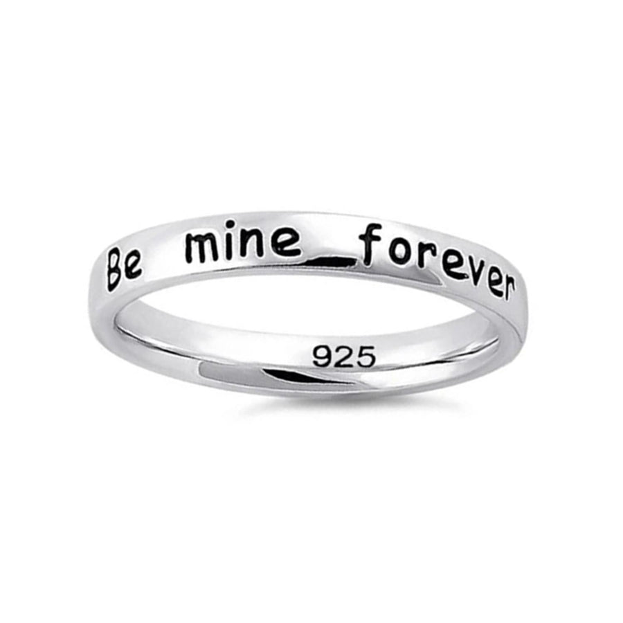 Be Mine Forever” Engraved Ring- Sterling Silver