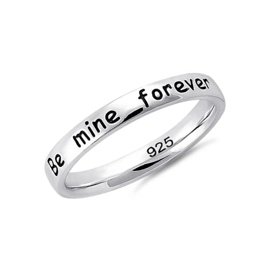 Be Mine Forever” Engraved Ring- Sterling Silver
