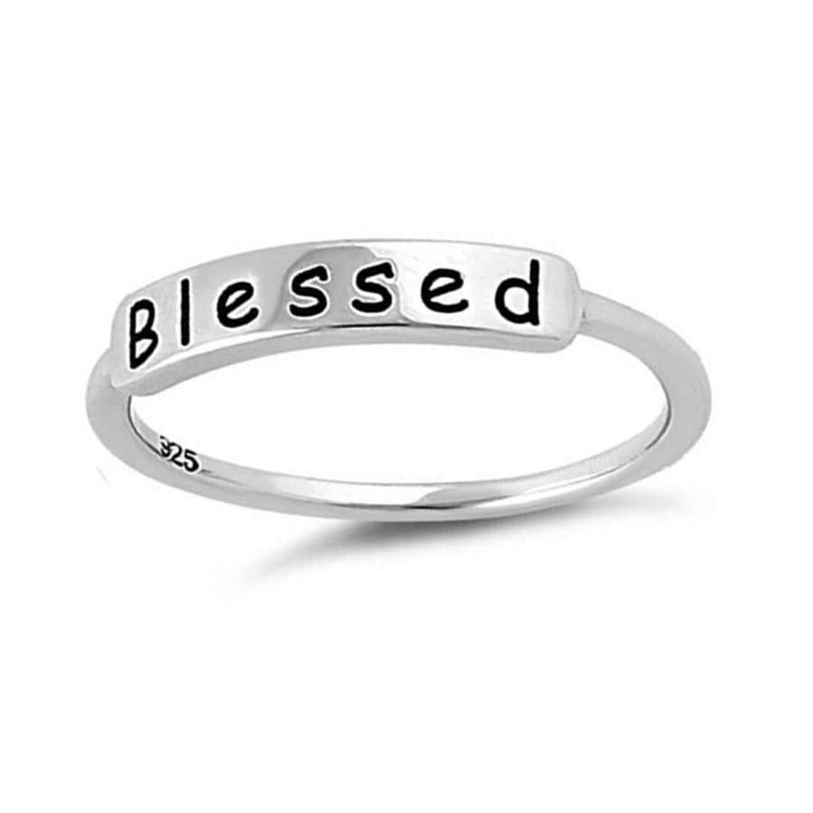 Blessed Engraved Ring -Sterling Silver