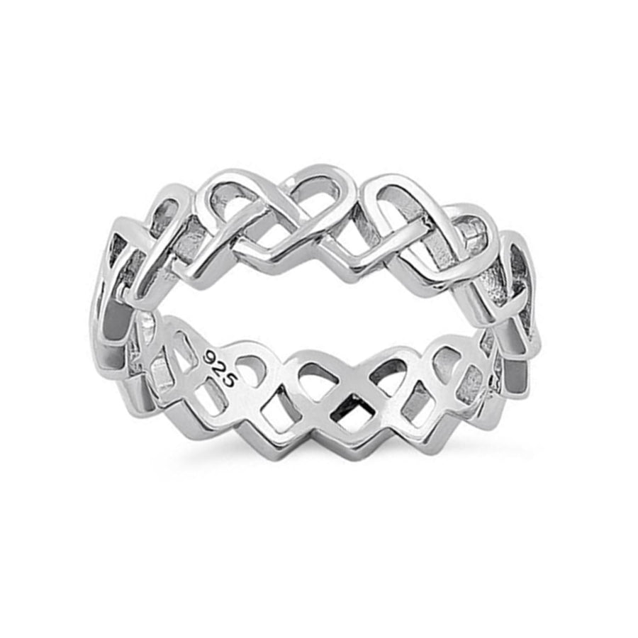 Celtic Knot Infinity Design Band Ring-Sterling Silver
